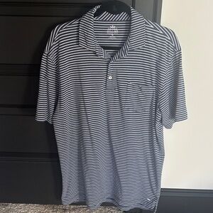 Peter Millar Navy and White Striped Polo Shirt